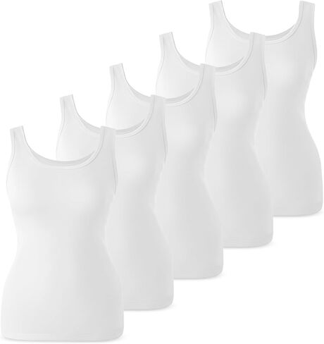 قميص قصير بدون أكمام للسيدات من Rupa Jon، قميص قصير مطاطي من مزيج القطن الناعم | ملابس نوم بدون أكمام خفيفة الوزن in Kuwait