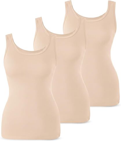 قميص قصير بدون أكمام للسيدات من Rupa Jon، قميص قصير مطاطي من مزيج القطن الناعم | ملابس نوم بدون أكمام خفيفة الوزن in Kuwait