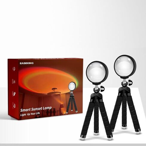 مصباح غروب الشمس مع منفذ USB - جهاز عرض ضوء غروب الشمس متعدد الألوان قابل للدوران 360 درجة، رائع لديكور الغرفة/غرفة النوم، والتصوير الفوتوغرافي، والحفلات، وتيك توك لايف | الهالوين والهدايا in Saudi Arabia