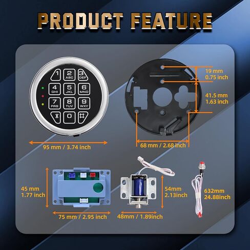 لوحة مفاتيح بديلة بقفل آمن إلكتروني من الكروم مع قفل الملف اللولبي، وصندوق آمن عالي الأمان والمزيد in Kuwait