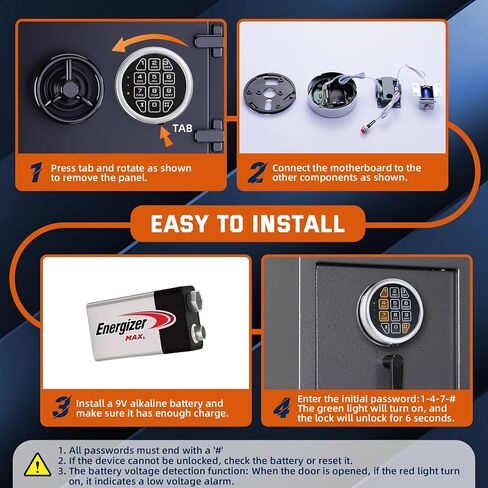 لوحة مفاتيح بديلة بقفل آمن إلكتروني من الكروم مع قفل الملف اللولبي، وصندوق آمن عالي الأمان والمزيد in Kuwait