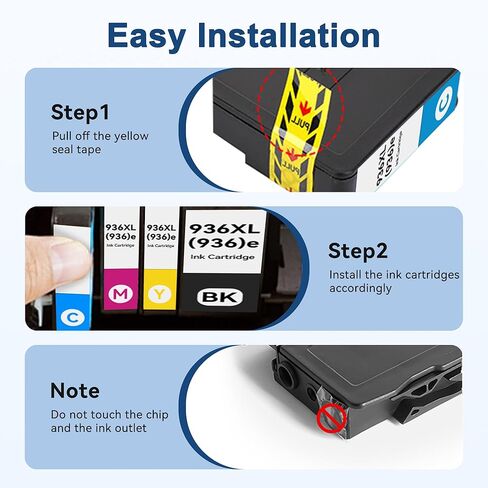 Pristar High Yield 936e 936 Ink Cartridges for HP Printers Replacement for HP 936 Ink Cartridges Combo Pack HP936 Compatible with HP Officejet Pro 9125e 9135 9120 9130 9730 Printers(4 Pack, BK/C/M/Y) in Kuwait