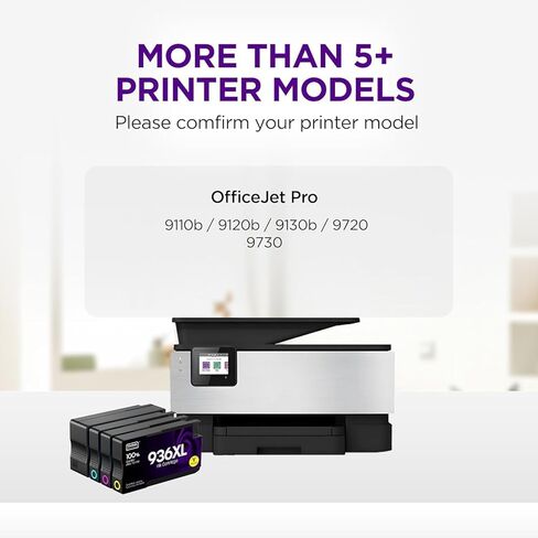 خراطيش حبر 936 936XL متوافقة مع مجموعة خراطيش الحبر HP 936 936e 936XL التي تعمل مع طابعات OfficeJet Pro 9110، 9120، 9130، 9730، 9720 (4 حزم، BK/C/Y/M) in Kuwait