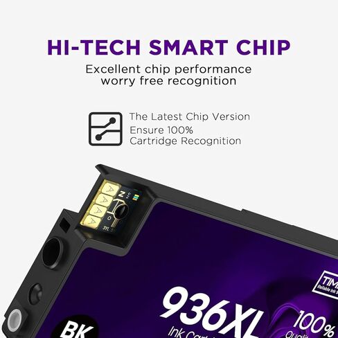 خراطيش حبر 936 936XL متوافقة مع مجموعة خراطيش الحبر HP 936 936e 936XL التي تعمل مع طابعات OfficeJet Pro 9110، 9120، 9130، 9730، 9720 (4 حزم، BK/C/Y/M) in Kuwait