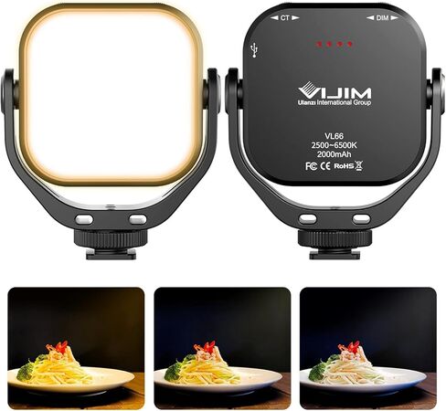 ULANZI New Version Ungraded VL66 RGB LED Adjustable Rechargeable - Mini Video Portable Light on Camera, Ultra Bright Photo and Video Lighting, LED Fill Lamp for DSLR Camcorder Gopro in Kuwait