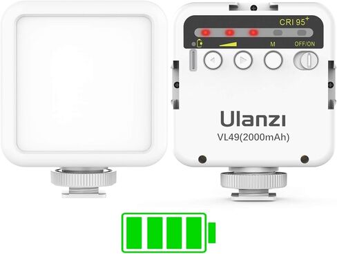 ULANZI New Version Ungraded VL66 RGB LED Adjustable Rechargeable - Mini Video Portable Light on Camera, Ultra Bright Photo and Video Lighting, LED Fill Lamp for DSLR Camcorder Gopro in Kuwait