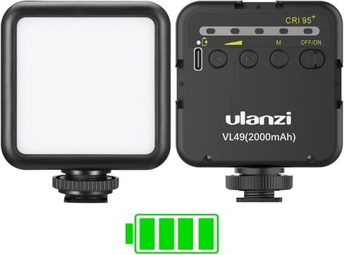 ULANZI New Version Ungraded VL66 RGB LED Adjustable Rechargeable - Mini Video Portable Light on Camera, Ultra Bright Photo and Video Lighting, LED Fill Lamp for DSLR Camcorder Gopro in Kuwait