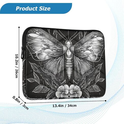Witchy Moth Flower (3) Laptop Sleeve 15.6 inch, Protective Laptop Case Briefcase Notebook Cover Carrying Computer Bag for Travel Work in Saudi Arabia