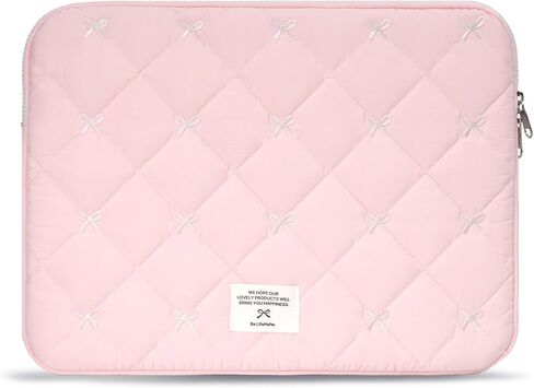 Quilted Puffy Laptop Sleeve 15-16 Inch for Women, Cute Padded Protective Laptop Case Compatible with MacBook Air 15 Inch, Fits Most 15-16 Inch Computer & Notebooks (Pink, 15/16) in Kuwait