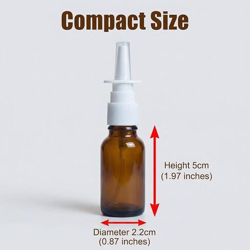 6PCS 5ML Empty Brown Glass Sprayer Nasal Bottle Empty Travel Refillable Aromatherapy Perfume Bottles For Cosmetic Nasal Irrigation Spray Saline Water Applications in Kuwait