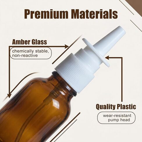 6PCS 5ML Empty Brown Glass Sprayer Nasal Bottle Empty Travel Refillable Aromatherapy Perfume Bottles For Cosmetic Nasal Irrigation Spray Saline Water Applications in Kuwait