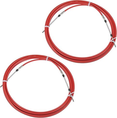 Motoforti 2pcs 26ft 8 Meter 315 Inch Marine Type 3300 / 33C Throttle Shift Remote Control Box Cable for Yamaha Outboard Engine Boat Motor Steering System Red in Saudi Arabia