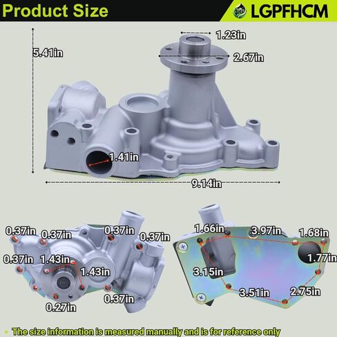 8981262311 8981262312 Engine Water Pump For Isuzu Engine 3LD1 3LD2 4LB1 4LC1 4LE1 4LE2 For Hitachi Excavators EX40U EX50U EX50UNA EX55UR-3 EX58MU ZX40U ZX50U ZX55UR ZX55UR-HHE #8981262313 in Saudi Arabia