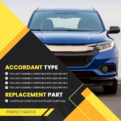 Pair Fog Light Assembly Compatible with HRV HR-V 2019 2020 2021 2022 Left and Right Side Halogen Lamp w/Covers + Switch Harness 71108T7AJ00 71105T7AJ10 in Saudi Arabia