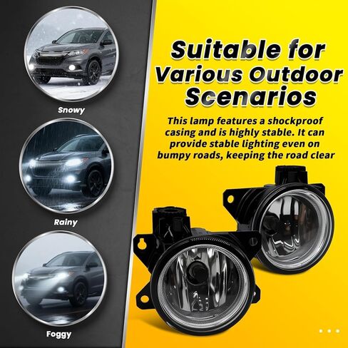Pair Fog Light Assembly Compatible with HRV HR-V 2019 2020 2021 2022 Left and Right Side Halogen Lamp w/Covers + Switch Harness 71108T7AJ00 71105T7AJ10 in Saudi Arabia