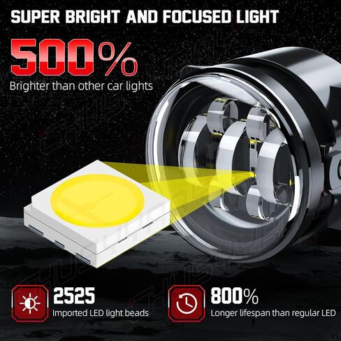 CHUSYYRAY 3.5 بوصة متوافق مع Nissan Pathfinder Fog Light 2005 2006 2007 2008 2009 2010 2011 2012، مجموعة مصابيح الضباب الأمامية LED، 6000K 500% أبيض أكثر سطوعًا، حزمة من 2 in Saudi Arabia