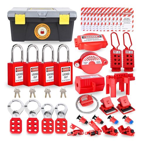 Lockout Tagout Kit, Electrical Loto Kit with Circuit Breaker Lockout, Lockout Hasps, Lock Out Tags, Universal Multi- Pole Breaker, Lock Out Tag Out Kits for Electrical, Industrial and Mechanical in Kuwait