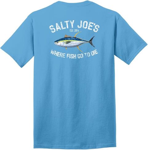 تي شيرت رجالي من SALTY JOES مصنوع من القطن الثقيل بشعار Tuna in Saudi Arabia