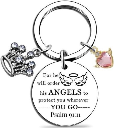 Bible Verse Keychain Memorial Gift Religious Gifts Angel Wing Keychain Christmas Easter Gift for Friend in Saudi Arabia