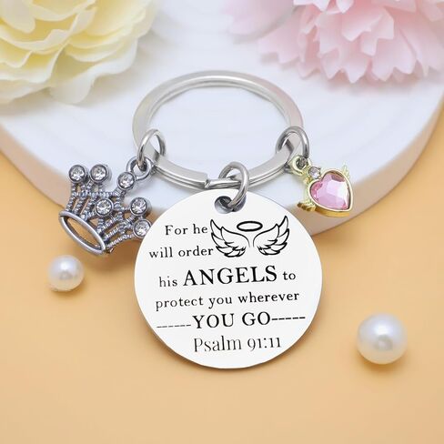 Bible Verse Keychain Memorial Gift Religious Gifts Angel Wing Keychain Christmas Easter Gift for Friend in Saudi Arabia