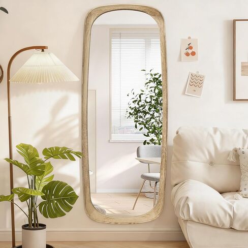 Full Body Wall Mirror, Large Length Mirror Wooden Framed Modern Mirrors Decorative for Living Room Bedroom and Hallway, 48x19 Inch Deco Mirrors in Kuwait