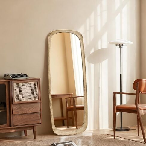 Full Body Wall Mirror, Large Length Mirror Wooden Framed Modern Mirrors Decorative for Living Room Bedroom and Hallway, 48x19 Inch Deco Mirrors in Kuwait