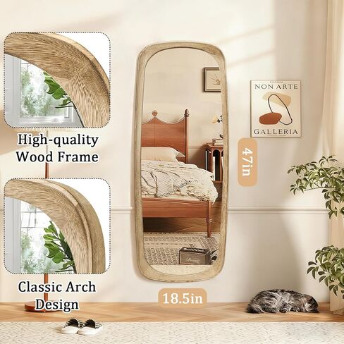 Full Body Wall Mirror, Large Length Mirror Wooden Framed Modern Mirrors Decorative for Living Room Bedroom and Hallway, 48x19 Inch Deco Mirrors in Kuwait