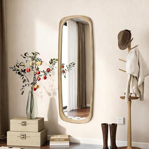 Full Body Wall Mirror, Large Length Mirror Wooden Framed Modern Mirrors Decorative for Living Room Bedroom and Hallway, 48x19 Inch Deco Mirrors in Kuwait