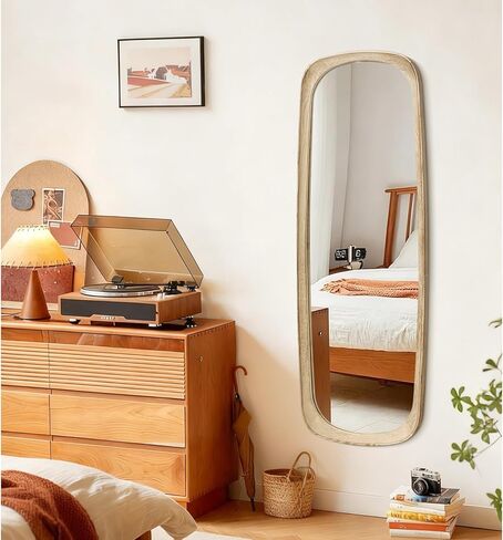 Full Body Wall Mirror, Large Length Mirror Wooden Framed Modern Mirrors Decorative for Living Room Bedroom and Hallway, 48x19 Inch Deco Mirrors in Kuwait