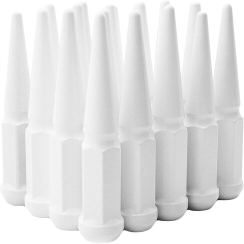 32 قطعة من صواميل العروة البيضاء M14x1.5 - مطلية بالمسحوق - بطول 4.5 بوصة مع شاحنات Ford 2003-2016 F-250 F-350 in Kuwait