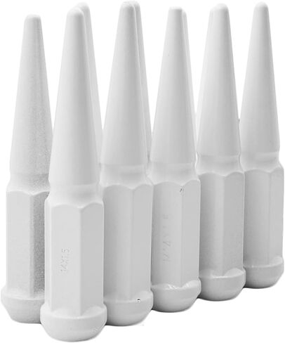 32 قطعة من صواميل العروة البيضاء M14x1.5 - مطلية بالمسحوق - بطول 4.5 بوصة مع شاحنات Ford 2003-2016 F-250 F-350 in Kuwait