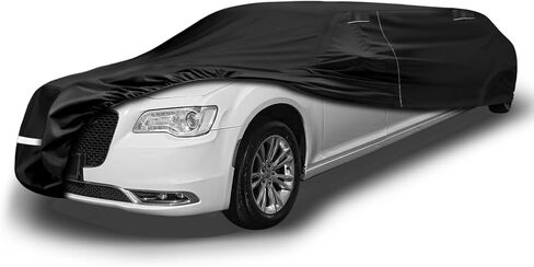 Updated Waterproof Car Cover Compatible with Cadillac Lincoln Chrysler Limo 28-30ft Car Accessories, Black All Weather Car Covers with Zipper&Lock for Car Dust Snow Rain Hail Protection in Saudi Arabia