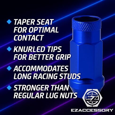 EZAccessory 1/2 "صواميل موالف ممتدة 20 قطعة + مفتاح سباق أزرق نهاية مفتوحة لفورد موستانج 64-14 رينجر 5 العروة إكسبلورر in Saudi Arabia
