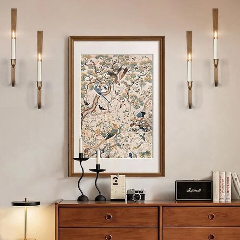 Wall Candle Holder Set of 2 - Golden Metal Wall Sconces, Rust-Resistant Wall Mount Candle Holders for Living Room, Fireplace, Wedding Decor, Modern Farmhouse Wall Decor with Installation Hardware in Kuwait