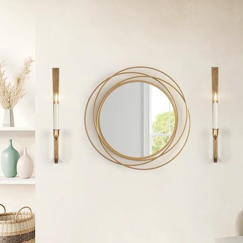 Wall Candle Holder Set of 2 - Golden Metal Wall Sconces, Rust-Resistant Wall Mount Candle Holders for Living Room, Fireplace, Wedding Decor, Modern Farmhouse Wall Decor with Installation Hardware in Kuwait