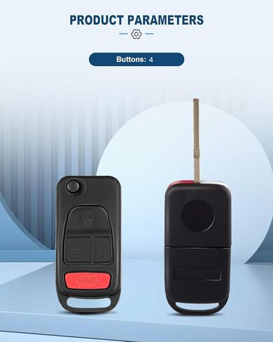 ECCPP 1PCS Replacement Uncut Keyless Entry Remote Control Car NCZMB1K Compatible with Mercedes-Benz AMG/ SL600/ ML430 94-2005 4 Buttons Key Fob Shell Case Replacement in Saudi Arabia