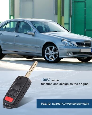 ECCPP 1PCS Replacement Uncut Keyless Entry Remote Control Car NCZMB1K Compatible with Mercedes-Benz AMG/ SL600/ ML430 94-2005 4 Buttons Key Fob Shell Case Replacement in Saudi Arabia