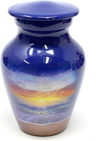 Beach with Waves and Sunset Cremation Urns for Men and Women Human Ashes - Adult Large Urn in Saudi Arabia