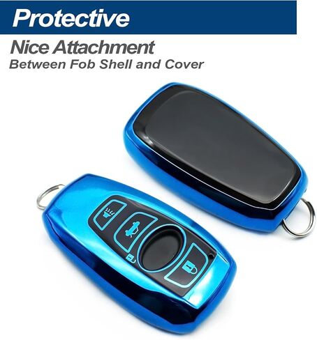 Fit for Subaru WRX BRZ Ascent Forester Crosstrek Legacy Outback Impreza XV WRX STI XV Crosstrek TPU Key Fob Cover Case Shell Holder Protector Keyless Entry Sleeve Accessories, Blue in Saudi Arabia