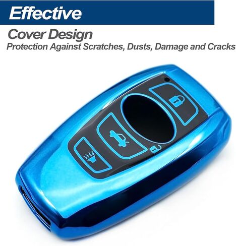 Fit for Subaru WRX BRZ Ascent Forester Crosstrek Legacy Outback Impreza XV WRX STI XV Crosstrek TPU Key Fob Cover Case Shell Holder Protector Keyless Entry Sleeve Accessories, Blue in Saudi Arabia