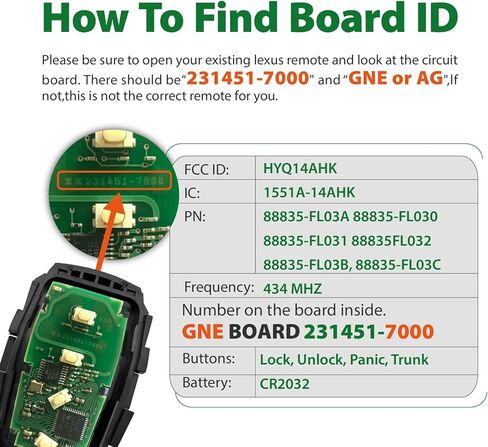 2 Keylessbest Replacement for 2017-2024 Subaru Ascent Crosstrek Forester Impreza Legacy Outback STI WRX BRZ GNE 231451-7000 Board Key Fob HYQ14AHK 4 Buttons 8A 434MHz in Saudi Arabia