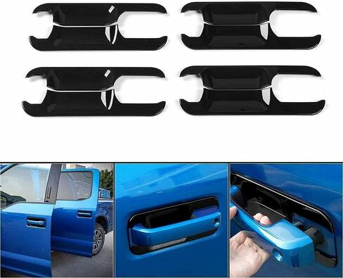 ALP سلسلة سوداء لامعة 8 قطع مقبض الباب الخلفي غطاء لوحة الوعاء متوافق مع 2015-2020 F-150 F-250 F-350 SuperDuty in Kuwait