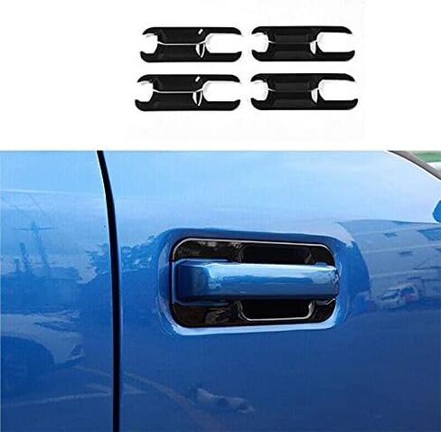 ALP سلسلة سوداء لامعة 8 قطع مقبض الباب الخلفي غطاء لوحة الوعاء متوافق مع 2015-2020 F-150 F-250 F-350 SuperDuty in Kuwait