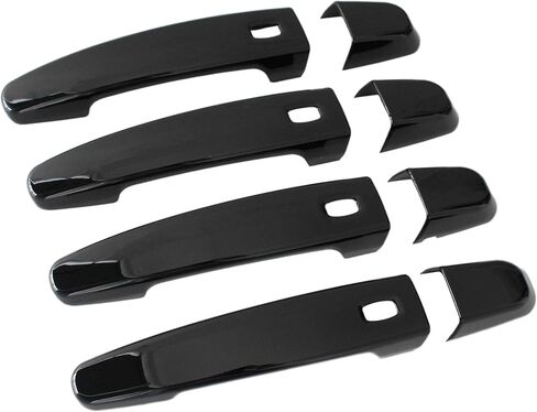 AUCERAMIC Glossy Black Exterior Door Handle Cover Trim W/ 4 Smart Keyhole Fit 2014-2022 Chevy Chevrolet Impala Malibu Volt Equinox Traverse Camaro GMC Acadia Terrain Caps Overlay in Saudi Arabia