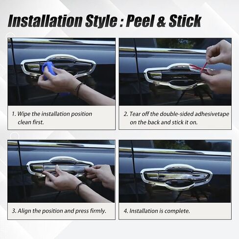 AUCERAMIC Glossy Black Exterior Door Handle Cover Trim W/ 4 Smart Keyhole Fit 2014-2022 Chevy Chevrolet Impala Malibu Volt Equinox Traverse Camaro GMC Acadia Terrain Caps Overlay in Saudi Arabia