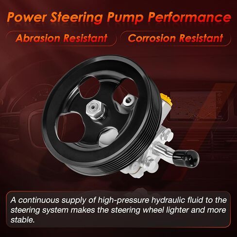 Power Steering Pump, with Pulley, Compatible with 2004-2011 Nissan Titan/Armada/Pathfinder and Infiniti QX56, Only Fits 5.6L V8 engines, Replace #21-5366, 49110-7S000, 990-0741, 5898 in Saudi Arabia