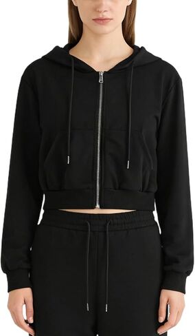 Cropped Hoodie, Black, L in Saudi Arabia