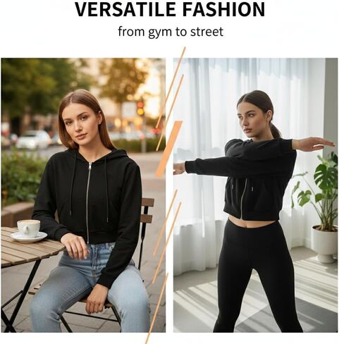 Cropped Hoodie, Black, L in Saudi Arabia