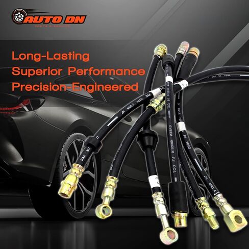 4X خرطوم الفرامل الخلفي خط الفرامل استبدال خرطوم الفرامل الهيدروليكي - الخلفي الداخلي والخارجي للكلاسيكو 2011-2013 للجولف 1999-2006 لجيتا 1999-2005 لأودي TT 2000-2006 استبدال # 18J4604 in Kuwait