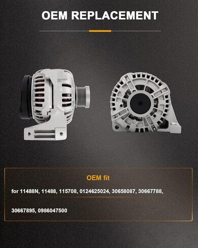 ROADFAR New Alternator Compatible 2007-2009 for Volvo S60 2.5T 2.5L,2007 for Volvo S60 R 2.5L,2007-2009 for Volvo S60 T5 2.4L,2008 for Volvo S60 T5 Inspiration 2.4L,12V 160A CCW IR IF 11488 in Saudi Arabia